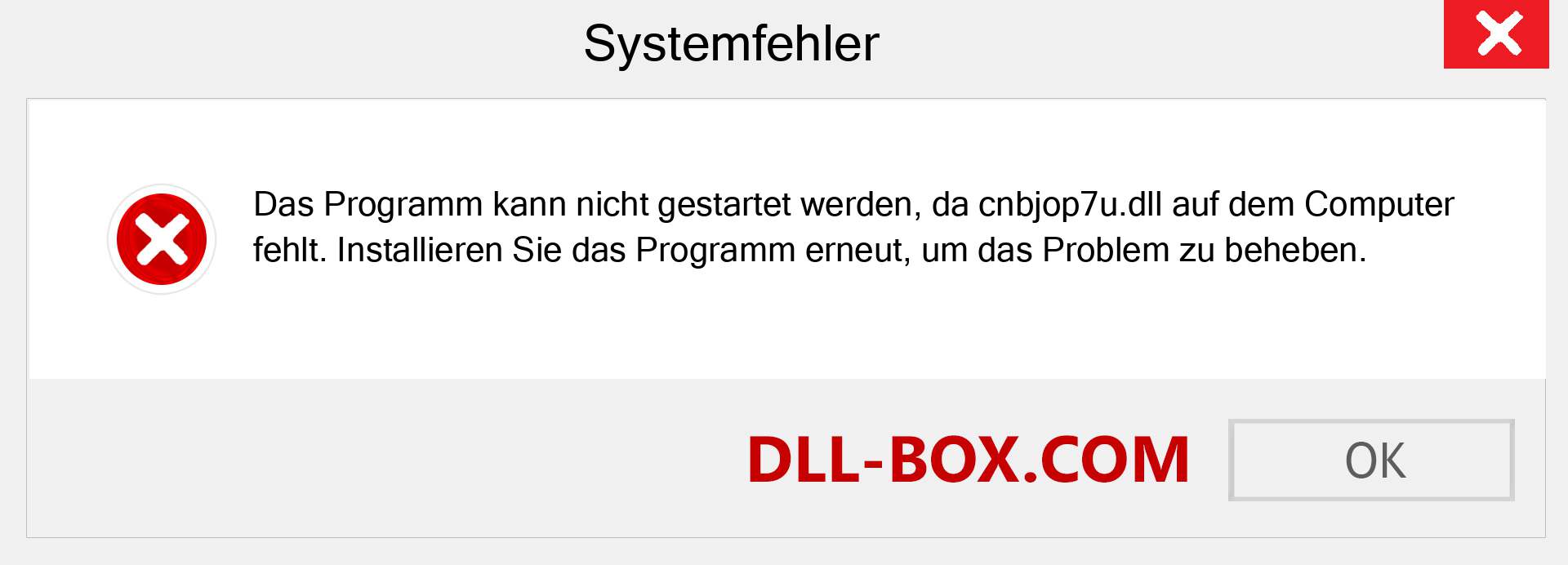 cnbjop7u.dll-Datei fehlt?. Download für Windows 7, 8, 10 - Fix cnbjop7u dll Missing Error unter Windows, Fotos, Bildern