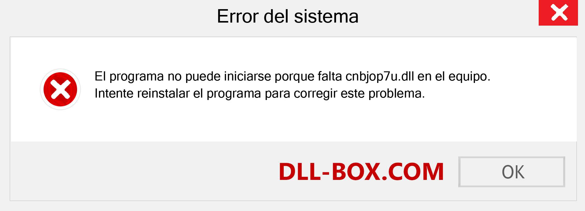 ¿Falta el archivo cnbjop7u.dll ?. Descargar para Windows 7, 8, 10 - Corregir cnbjop7u dll Missing Error en Windows, fotos, imágenes