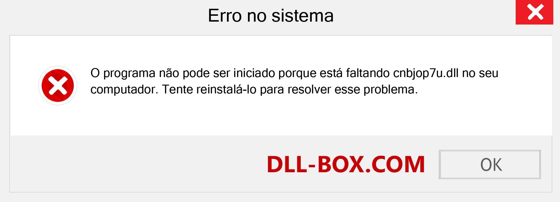 Arquivo cnbjop7u.dll ausente ?. Download para Windows 7, 8, 10 - Correção de erro ausente cnbjop7u dll no Windows, fotos, imagens